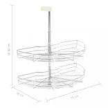 kétszintes 180 fokban elforgatható konyhai drótkosár 75x38x80cm