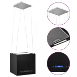 porszórt acél LCD érintőképernyős sziget páraelszívó 37 cm