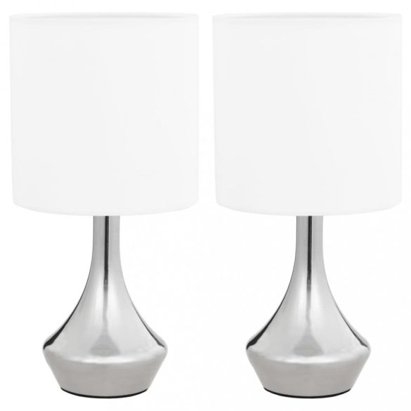 2 darab fehér asztali lámpa érintőgombbal E14