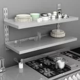 kétszintes rozsdamentes acél falra szerelhető fali polc 120 x 30 cm