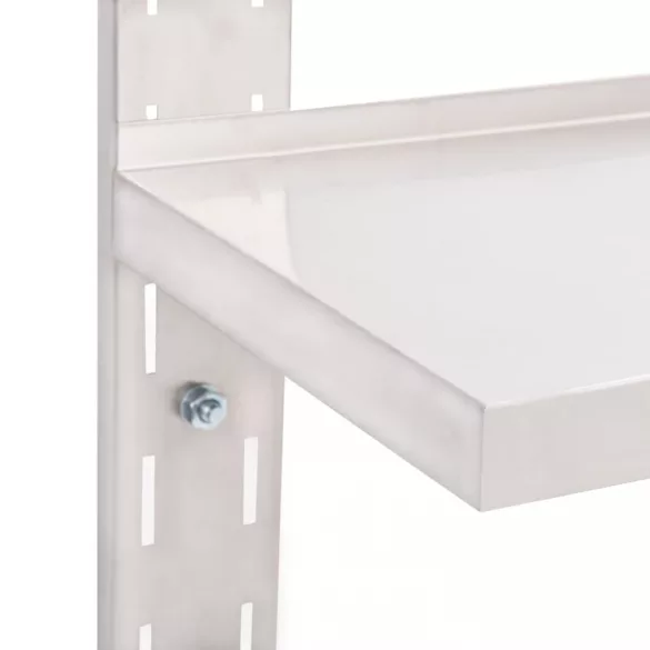 kétszintes rozsdamentes acél falra szerelhető fali polc 120 x 30 cm