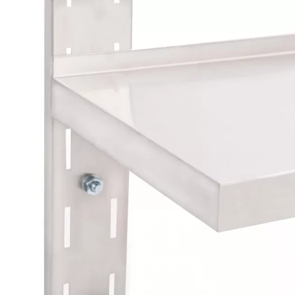 kétszintes rozsdamentes acél falra szerelhető polc 150 x 30 cm