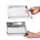 fekete acél szemeteskuka hamutartóval 36 liter