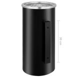 fekete acél fali szemeteskuka hamutartóval 26 liter