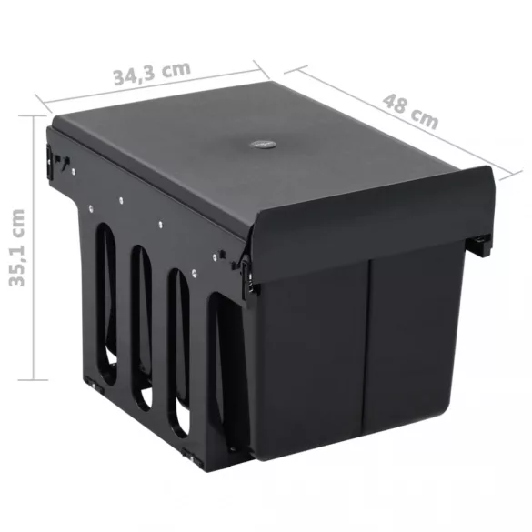 lágyan csukódó kihúzható konyhaszekrény szemeteskuka 36 L