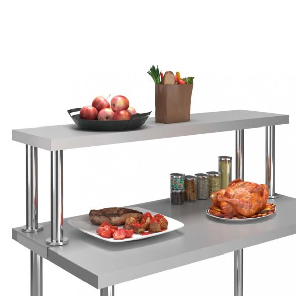 rozsdamentes acél munkaasztal feletti polc 120 x 30 x 35 cm