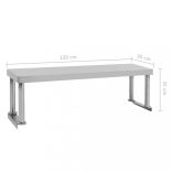 rozsdamentes acél munkaasztal feletti polc 120 x 30 x 35 cm