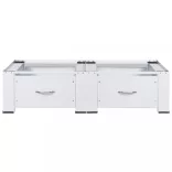 fehér dupla mosó- és szárítógép állvány fiókkal