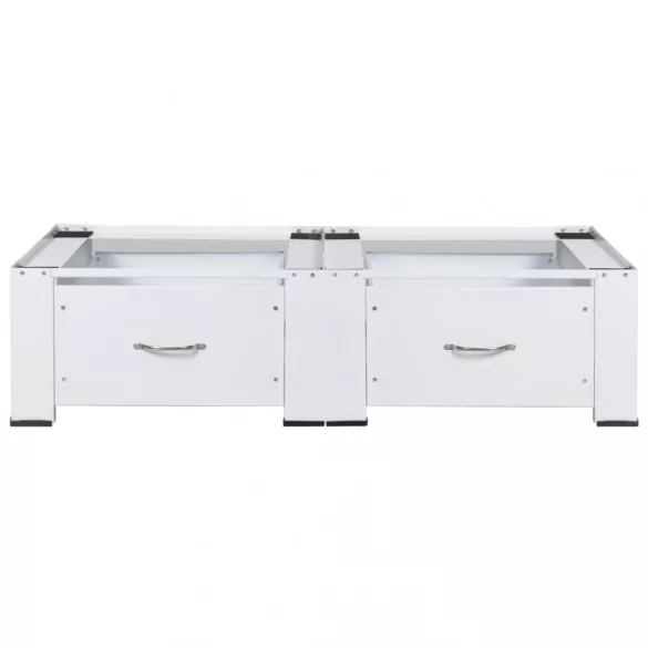 fehér dupla mosó- és szárítógép állvány fiókkal