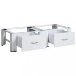 fehér dupla mosó- és szárítógép állvány fiókkal