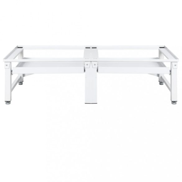 fehér mosó- és szárítógéptartó állvány kihúzható polcokkal