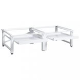 fehér mosó- és szárítógéptartó állvány kihúzható polcokkal