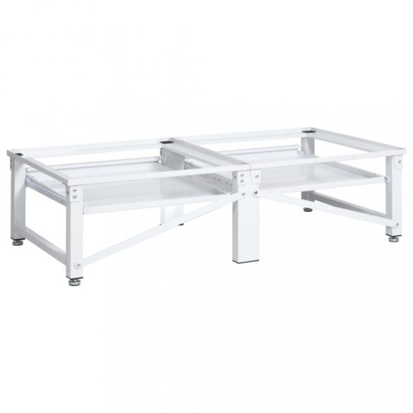 fehér mosó- és szárítógéptartó állvány kihúzható polcokkal