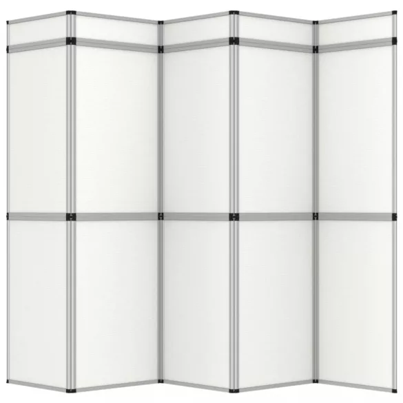 fehér 15 paneles összecsukható kiállítófal 302 x 200 cm