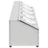 rozsdamentes acél gasztronorm tároló 5 db GN 1/6-os edénnyel