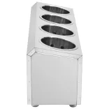 4 rekeszes négyszögletes rozsdamentes acél evőeszköz-tároló