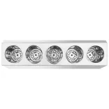 5 rekeszes négyszögletes rozsdamentes acél evőeszköz-tároló