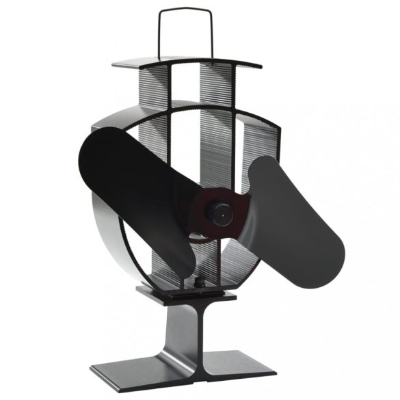 fekete hővel meghajtott kétlapátos kandalló ventilátor