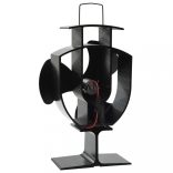 fekete hővel meghajtott háromlapátos kandalló ventilátor