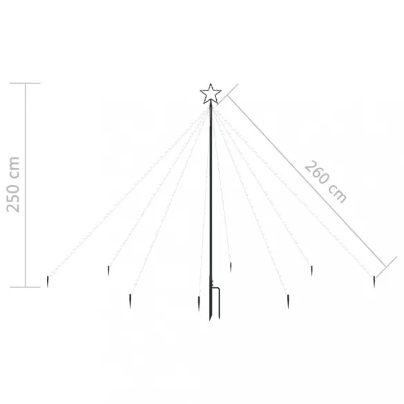 karácsonyi bel- és kültéri vízesés favilágítás 400 LED-del 2,5m