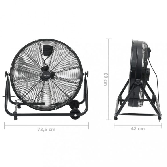 fekete ipari dobventilátor 60 cm 172,5 W