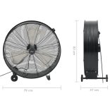 fekete ipari dobventilátor 77 cm 187,7 W