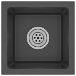 fekete kézzel készült rozsdamentes acél mosogató