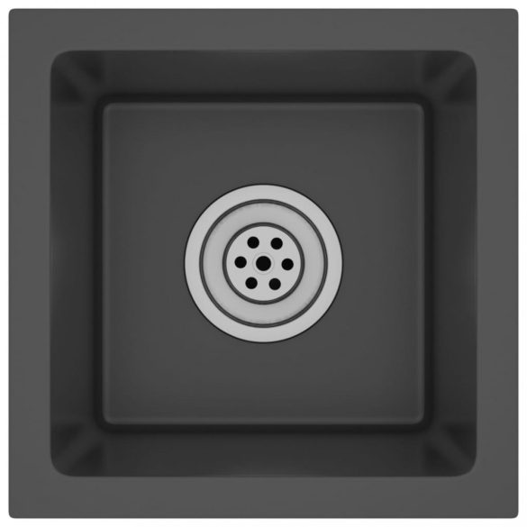 fekete kézzel készült rozsdamentes acél mosogató