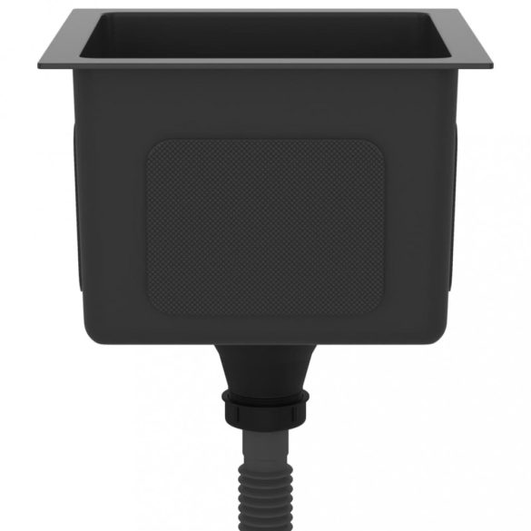 fekete kézzel készült rozsdamentes acél mosogató