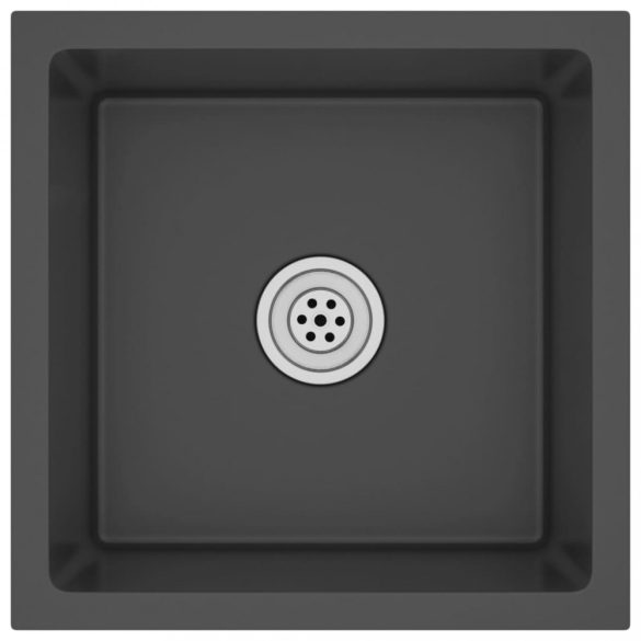 fekete kézzel készült rozsdamentes acél mosogató