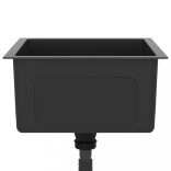 fekete kézzel készült rozsdamentes acél mosogató