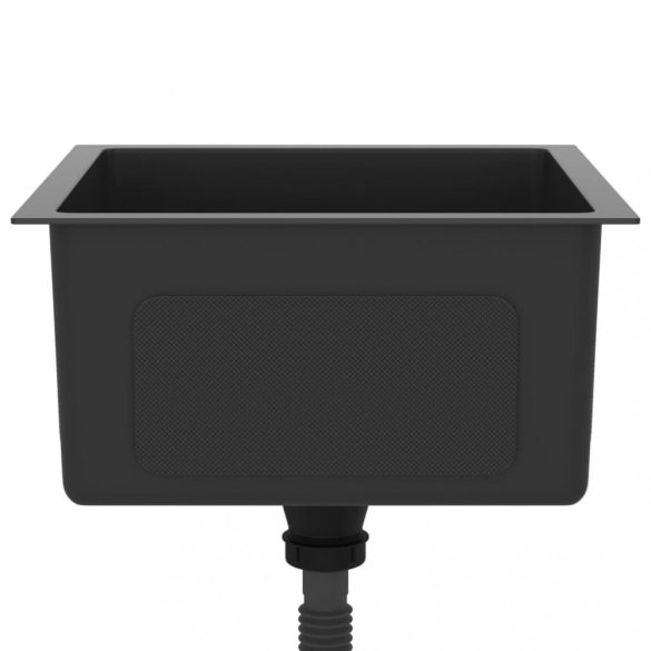 fekete kézzel készült rozsdamentes acél mosogató