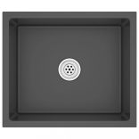 fekete kézzel készült rozsdamentes acél mosogató