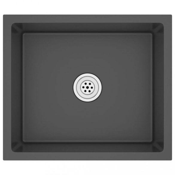 fekete kézzel készült rozsdamentes acél mosogató