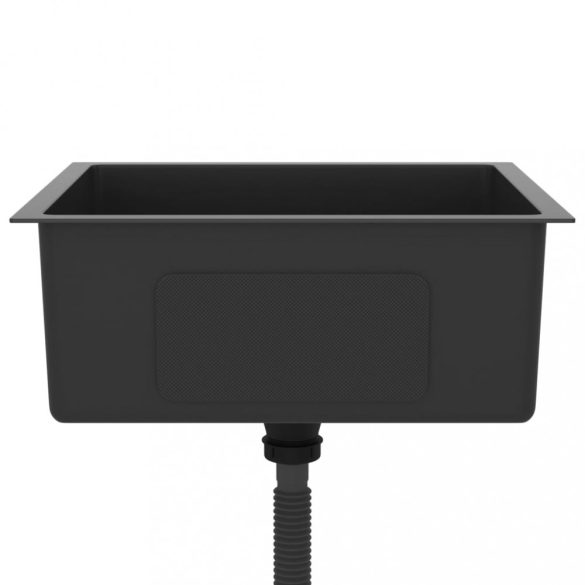 fekete kézzel készült rozsdamentes acél mosogató