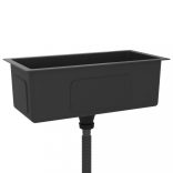 fekete kézzel készült rozsdamentes acél mosogató