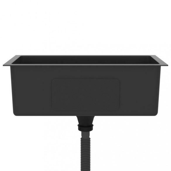 fekete kézzel készült rozsdamentes acél mosogató