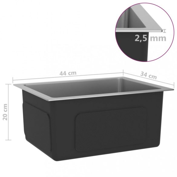 kézzel készült rozsdamentes acél mosogató