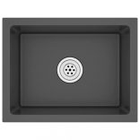 fekete kézzel készült rozsdamentes acél mosogató