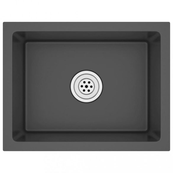 fekete kézzel készült rozsdamentes acél mosogató