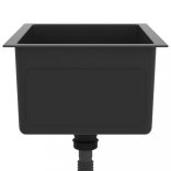 fekete kézzel készült rozsdamentes acél mosogató