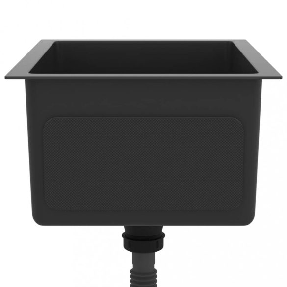 fekete kézzel készült rozsdamentes acél mosogató