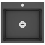 fekete kézzel készült rozsdamentes acél mosogató