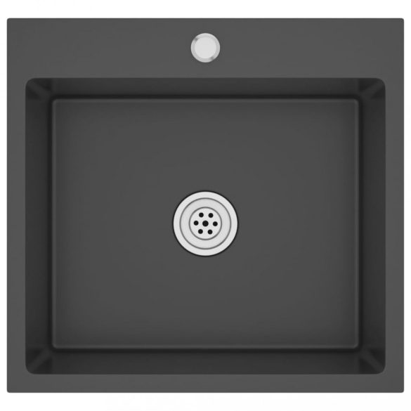 fekete kézzel készült rozsdamentes acél mosogató