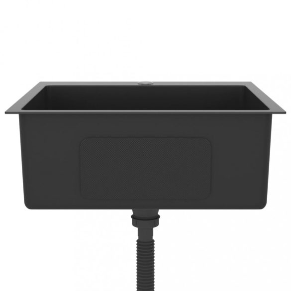 fekete kézzel készült rozsdamentes acél mosogató