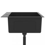 fekete kézzel készült rozsdamentes acél mosogató