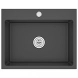 fekete kézzel készült rozsdamentes acél mosogató