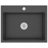 fekete kézzel készült rozsdamentes acél mosogató