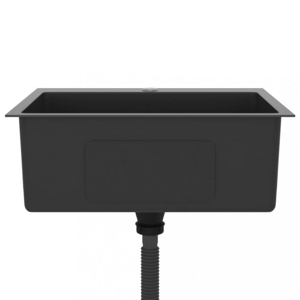 fekete kézzel készült rozsdamentes acél mosogató