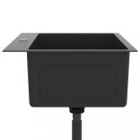 fekete kézzel készült rozsdamentes acél mosogató